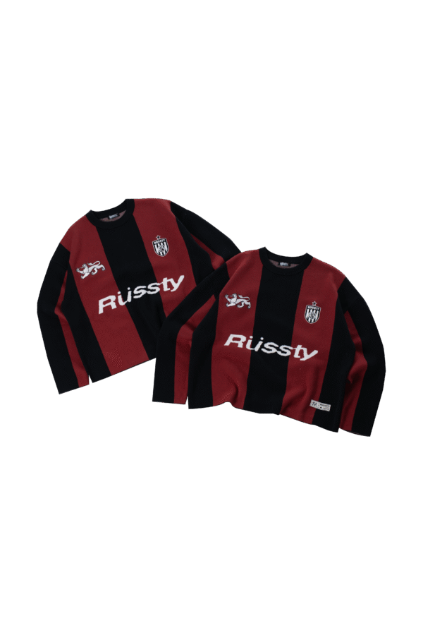 BLACK RED KNITTED JERSEY