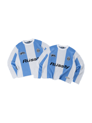 BLUE WHITE KNITTED JERSEY