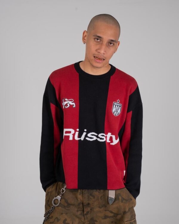 BLACK RED KNITTED JERSEY