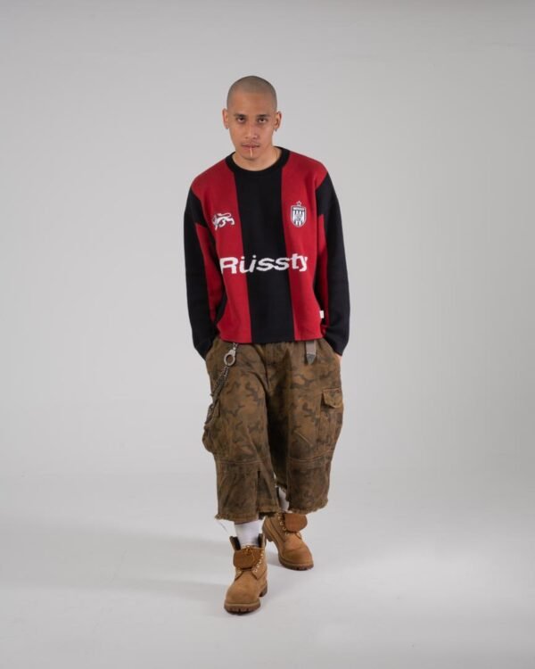 BLACK RED KNITTED JERSEY