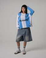 BLUE WHITE KNITTED JERSEY