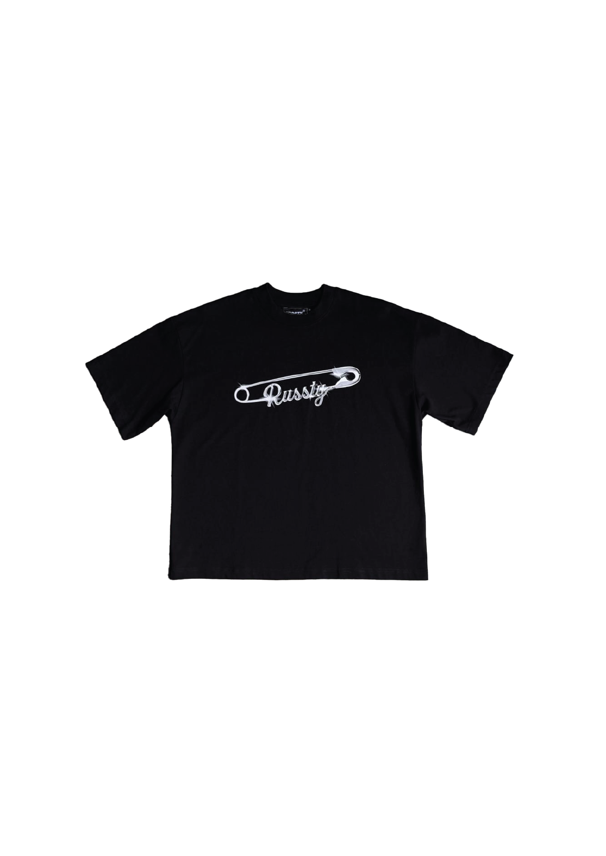 BLACK PINNED TEE
