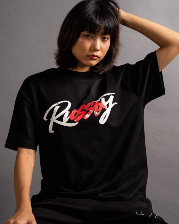 SCRIPT TEE — BLACK